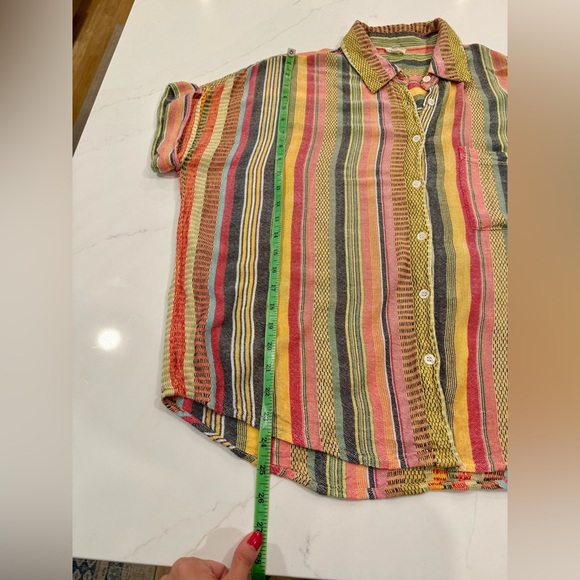 VICI Collection Camille Striped Woven Button Down Top Multicolor - Picture 12 of 14